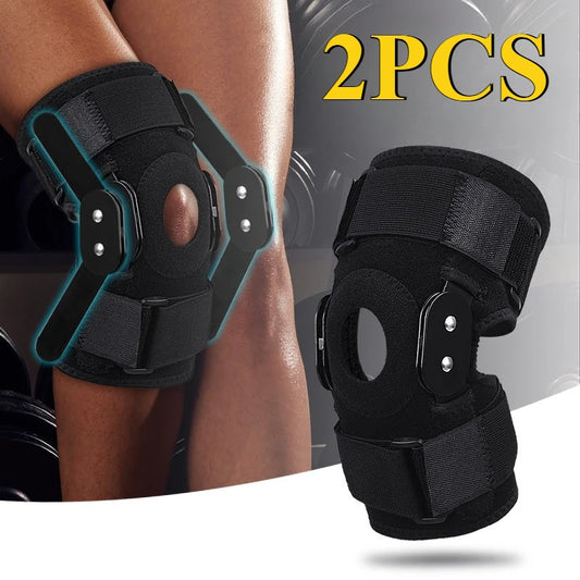 1/2PCS Hinged Knee Brace Support with Strap Side Patella Stabilizers for Protection Pain Relief for Arthritis,Meniscus Tear